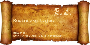 Rudinszky Lajos névjegykártya